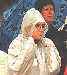Jane Dupke in the rain